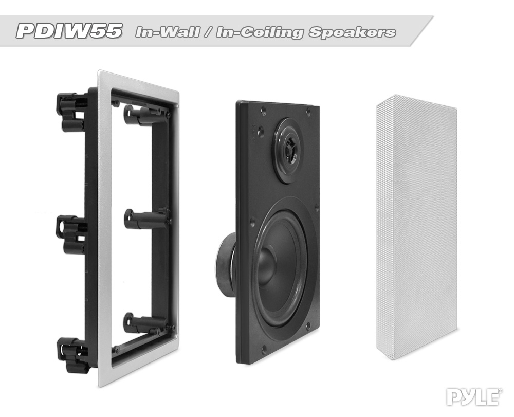 PYLE-HOME PDIW55 - 5.25'' In-Wall / In-Ceiling Stereo Speakers, 2-Way, Flush Mount, White - image 5 of 5