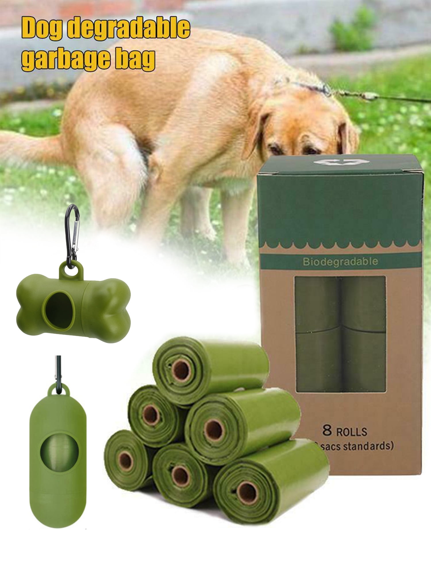 6 Rolls Dog Poop Bag for Dog Pets Waste Garbage Bags Carrier Biodegradable Clean-up Bag Waste Pick Up Clean Bag 