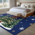 thumbnail image 4 of Blue Christmas Area Rugs 8'x10', Washable Small Throw Rugs for Living Room Patio, Xmas Christmas Tree Snowflake Indoor Outdoor Rug Non-Slip Low Pile Carpet Runner Reversible Floor Mats, 4 of 8