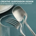 thumbnail image 5 of Hangable Silverware Set, Matte Black Flatware Cutlery Set Service for 2, Satin Finish 8 Piece Stainless Steel Utensils Set for Home and Restaurant, Dishwasher Safe - Colorful, 5 of 6
