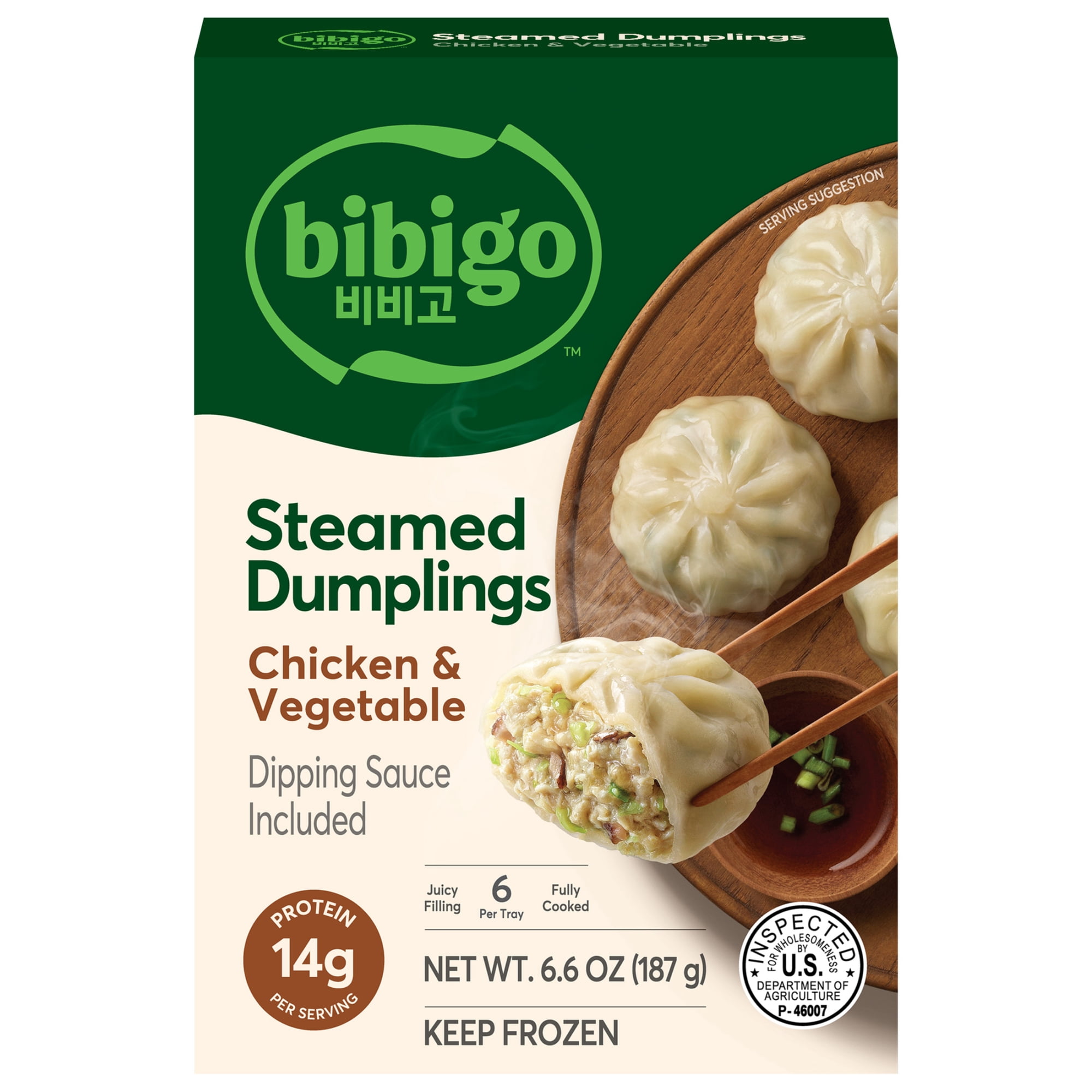 Bibigo Frozen Chicken & Vegetable Steamed Dumplings, 6.59 oz