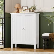 Homfa Bathroom Cabinets Freestanding, Bathroom Storage Floor Cabinet, White Storage Cabinets with Doors and Shelves