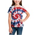 thumbnail image 2 of Spazoro Girls Graphic T-Shirts Tee, Summer Crew Neck Independence Day Short Sleeve Casual Tops for Kids Gray Size 5-6, 2 of 6