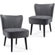 thumbnail image 4 of Costway Juego de 2 Sillas de Acento de Terciopelo, Silla Moderna con Patas de Madera y Almohadillas Antideslizantes, Respaldo Ergonómico y Asiento Ancho, Juego de 2 Sillas Tapizadas, Gris, 4 of 6