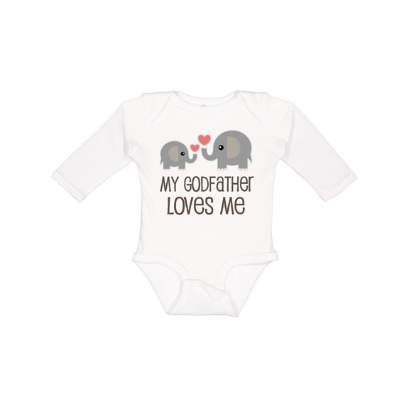 Inktastic My Godfather Loves Me Godson Boys or Girls Long Sleeve Baby Bodysuit