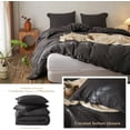 thumbnail image 3 of Simple&Opulence Linen Duvet Cover Set-Pure Linen 3 Pieces Bedding Set, 1 Duvet Cover 78 × 86 Inches and 2 Pillowcases-Coconut Button Collection Soft & Cozy ,Cooling Bedding-Dark Gray, Full, 3 of 9