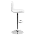 thumbnail image 3 of Pemberly Row 24" Contemporary Metal/Vinyl Adjustable Striped Bar Stool in White, 3 of 4
