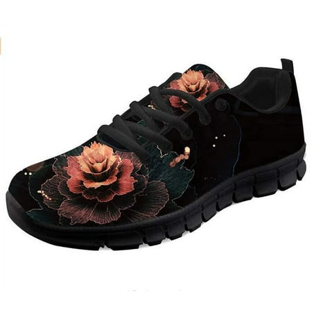

Small Fresh Women s Sport Shoes Lace Up Flower Prints Trendy Ladies Autumn Sneakers Breath Mesh Floral Footwear Feminino Sapatos