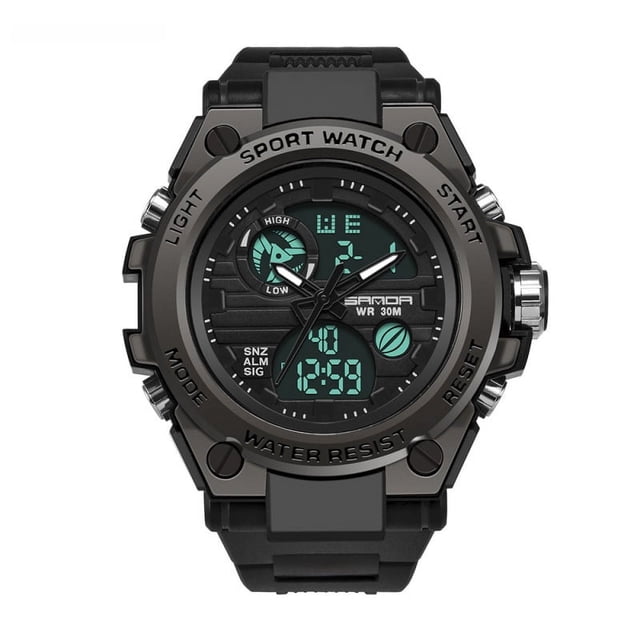 Reloj de pulsera militar con esfera grande para hombre, moderno, multifunción, digital, resistente al agua, electrónico, para estudiantes