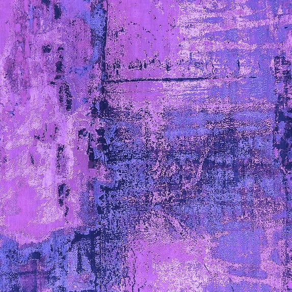 Ahgly Company Indoor Square Oriental Purple Industrial Area Rugs, 8' Square