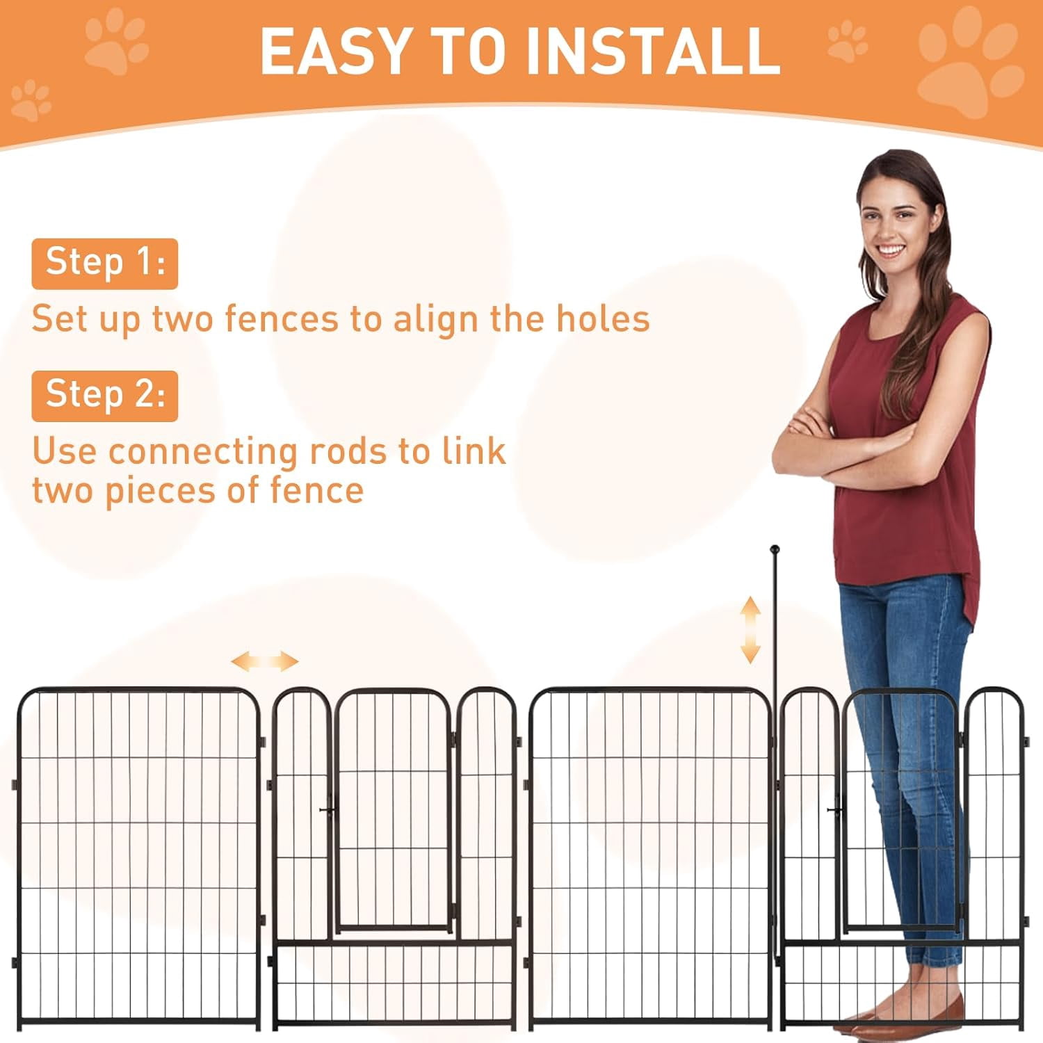 Dog Playpen 32 Inch Black Dog Fence for Small and Medium Dogs Indoor Outdoor Use Perfect Dog Pen for Camping Yard RV Garden Fence 12 Panels