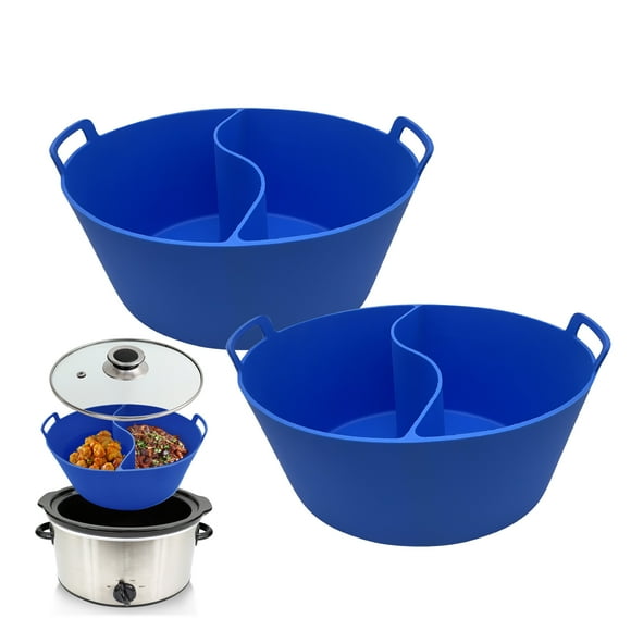 2pcs Slow Cooker Liners for 6/7/8 Quarts Slow Cooker Food Grade Silicone Crock-Pot Divider Liner