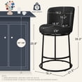 thumbnail image 3 of MultiHaven 25.8" Upholstered Swivel Bar Stool Set of 4,Counter Height Chair with Ergonomic Footrest for Kitchen Island - Black PU Leather, 3 of 11