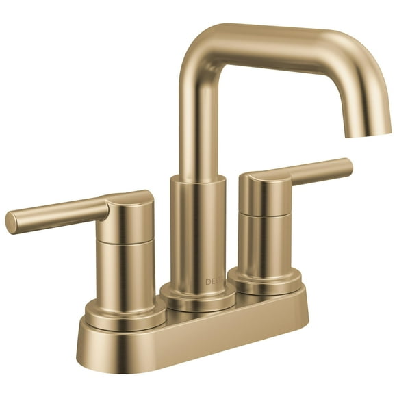 Delta Faucet Nicoli U-Spout 2-Handle Bathroom Faucet, Gold 3-Hole Bathroom Sink Faucet, Champagne Bronze 25849LF-CZ