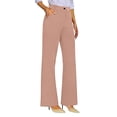 thumbnail image 2 of Pants for Women Work High Waist Straight Fabric Pleated E ant Business Suit Trousers Palazzo Wide Leg Pants, 2 of 7
