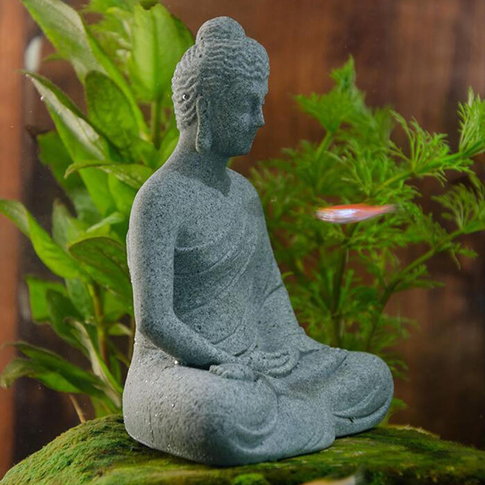 Resin Fish Tank Buddha Sitting Statue Indoor Decoration for Yoga Room , and