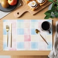 thumbnail image 2 of Placemat Set of 4 Watercolor Spring Placemats for Dining Table Pastoral Check Washable Table Mats for Kitchen and Party Decor Indoor & Outdoor Use, 2 of 8