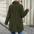 thumbnail image 5 of Women's Mid Length Wool Coat Lapel Collar Long Sleeve Button Front Classic Office Coat, 5 of 8