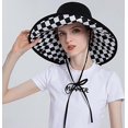 thumbnail image 3 of PIKADINGNIS Women's Wide Brim Summer Sun Outdoor UV Protection Beach Hat Ponytail Hole Design Bucket Cap, 3 of 5