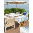 thumbnail image 4 of Outdoor Tablecloth with Umbrella Hole and Zipper, Ombre Brown Blue Rectangle Table Cloth 60x120 Inch Waterproof Tablecloth, Summer Coastal Ocean Sea Beach Wave Picnic Table Cover for Patio Camping, 4 of 7