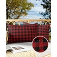 thumbnail image 3 of Classic Red and Black Grid Lattice Outdoor Pillow Covers Set of 2,Decorative Waterproof Throw Pillow Case,Farmhouse Buffalo Checker Plaid Cotton Linen Soft Cozy Cushion Pillowcases, 3 of 7