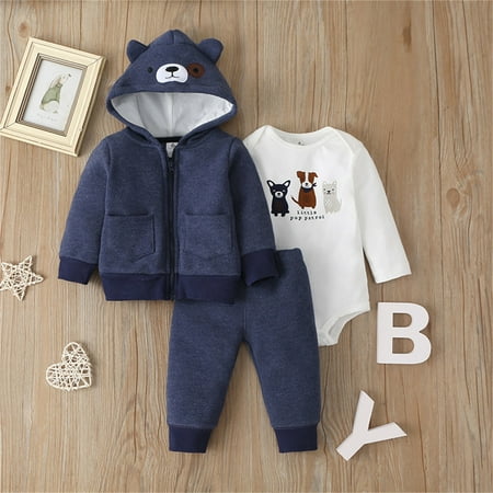

Hunpta Newborn Infant Baby Boys Girls Fall Winter Cotton Animal Hooded Coat Jacket Romper Bodysuit Long Sleeve Pants Clothes Set