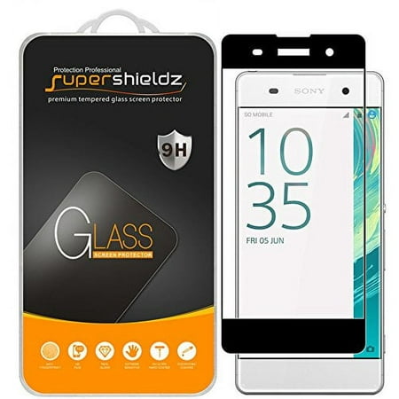 [2-Pack] Supershieldz for Sony "Xperia XA" [Full Screen Coverage] Tempered Glass Screen Protector, Anti-Scratch, Anti-Fingerprint, Bubble Free (Black Frame)