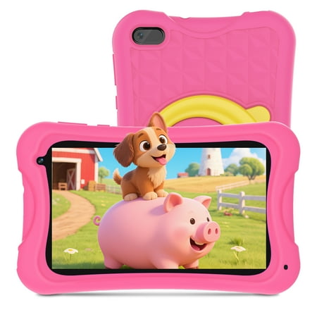 Digiland 7" Kids Tablet，4GB RAM 32GB ROM Android Tablet Computer for Children，parental controls，Eye Protection Toddler Tablet for Ages 4-12（Pink）