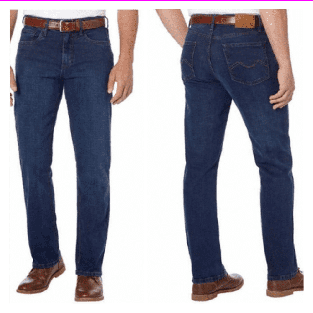 New Urban Star Men's Relaxed Fit Straight Leg Jeans  Dark Blue 34X30 