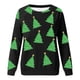 thumbnail image 3 of Gibobby Sudadera navideña mujer Sudadera con cuello redondo y estampado de Navidad para mujer, camisetas informales de manga larga para entrenamiento(Verde,XG), 3 of 4
