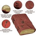 thumbnail image 7 of Leather Journal - Antique Handmade Deckle Edge Vintage Paper Leather Bound Journal - Book of Shadows Journal - Leather Sketchbook - Drawing Journal - Great Gift (Red), 7 of 7