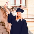 thumbnail image 2 of UJNDER Adult Unisex Graduation Gown Set College and High School Robe with Cap and Tassel for Women Navy 42, 2 of 9