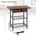 thumbnail image 2 of Gymax 2 Pcs Table de Chevet avec Station de Charge Dessus Rabattable pour Salon, 2 of 10