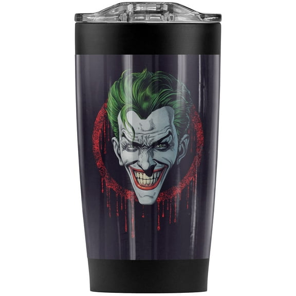 Batman Joker Drip Stainless Steel Tumbler 20 oz Coffee Travel Mug/Cup, Vacuum Insulated & Double Wall with Leakproof Sliding Lid | Great for Hot Drinks and Cold Beverages