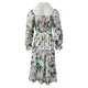 thumbnail image 4 of Vestido Vestido de manga acampanada para mujer Vestido largo de verano con estampado floral y espalda abierta Kuymtek Blanco T M para Mujer, 4 of 8