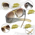 thumbnail image 3 of FEISEDY Oversized Aviator Round Sunglasses Women Multi Tinted Thick Frame Vintage Modern Shades B2745, 3 of 13
