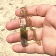 thumbnail image 4 of Mushroom necklace terrarium moss jewelry cube resin pendant gold plated mushroom handmade jewelry, 4 of 4