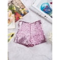 thumbnail image 3 of DPOIS Kids Boys Girls Sparkle Sequins Jazz Hip Hop Dance Shorts Pink 6-10, 3 of 5