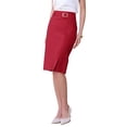 thumbnail image 4 of INSPIRE CHIC Women's Pencil Skirt High Waist Elegant Work Office Bodycon Skirts XL Dark Red, 4 of 4