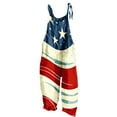 thumbnail image 3 of QATAINLAV American Flag Overalls for Women Trendy Patriotic Romper Adjustable Straps Wide Leg One Piece Pants 4th of July Outfits Multicolor M, 3 of 6