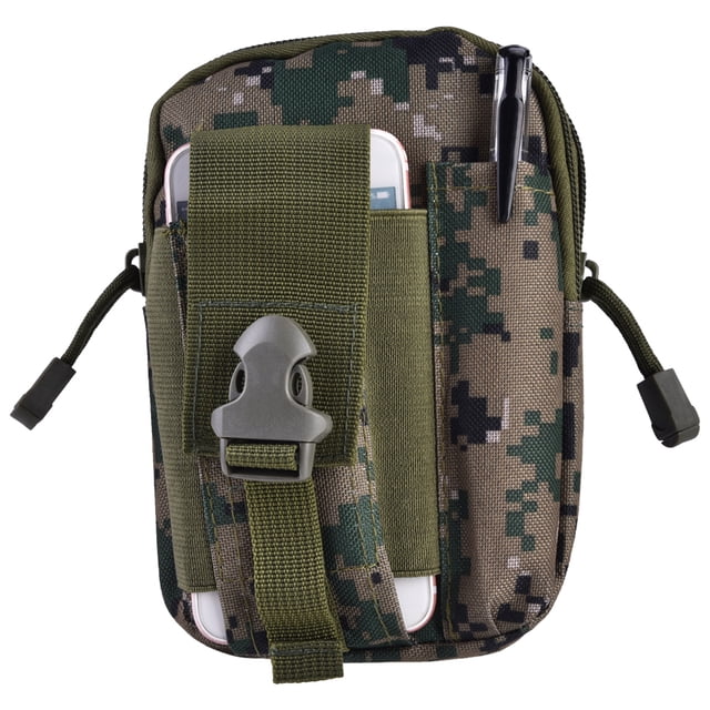 Riñonera unisex para actividades al aire libre, duradera y multifuncional, con diseño de camuflaje de jungla digital, para uso deportivo y táctico