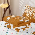 thumbnail image 5 of Manfei Retro Cow Print Zipper Queen Comforter Set with Fitted Sheet and 2 Pillowcases,Rustic Farm Animal Zipper Bedding Set,Rust White,Reversible, 5 of 7