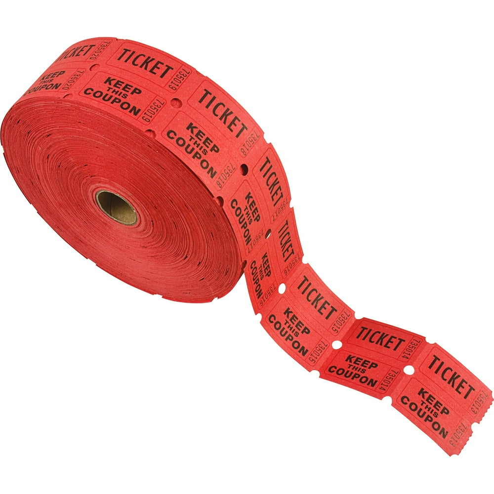 PM, PMC59003, Numbered Doubleticket Roll, 2000 / Roll, Red Walmart