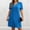 Blue, variant on IUYRTFE Women Solid Color Short Sleeve V Neck Ribbed Dress Casual Loose Fit Summer Mini Dress