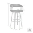 thumbnail image 4 of Topanga 30.5" Swivel Walnut Wood Bar Stool in Gray Faux Leather with Golden Bronze Metal, 4 of 8
