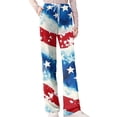 thumbnail image 4 of 250th Anniversary Women's Casual Long Pajama Elastic Waist Wide Leg Funny Stars and Flag Graphic Pjs 4th of July Drawstring Wide Leg Jogger Lounge Yoga Sweat Pants, 4 of 6