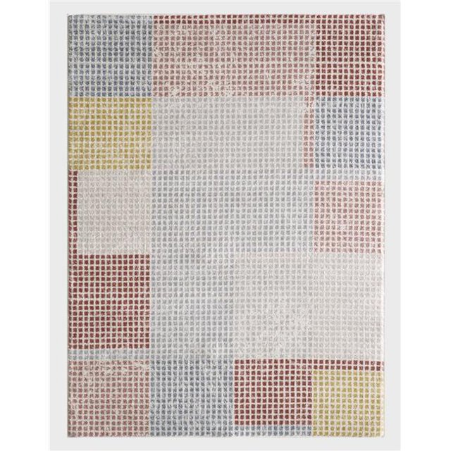 Central Oriental 2411.81.09EC 2 ft. 2 in. x 3 ft. Geometric Polypropylene Soltsee Rectangle Area Rug, Blue & Ivory