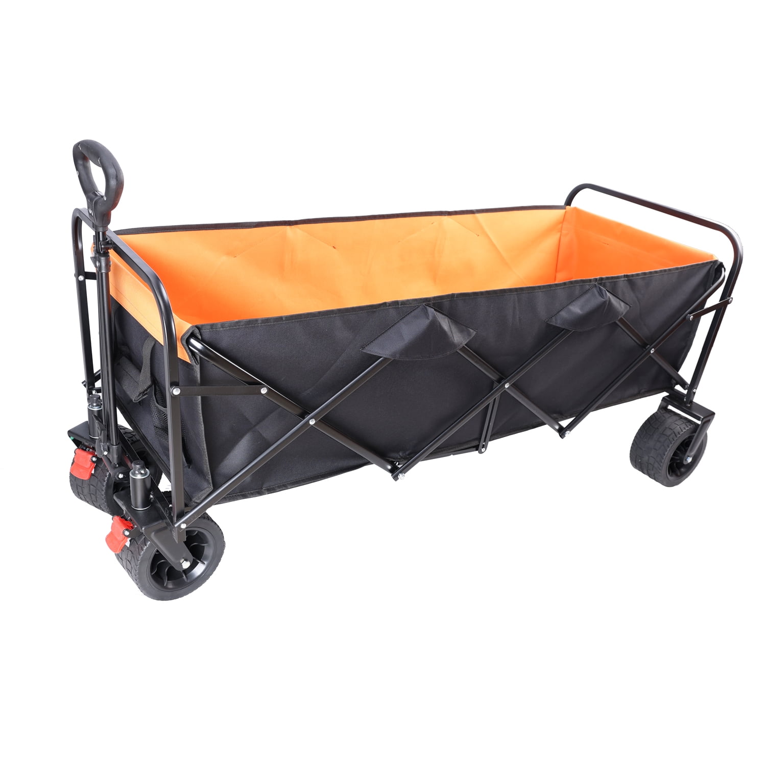 Folding Cart Extra Long Extender Wagon Cart Folding Wagon Garden Shopping Beach Cart