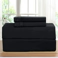 thumbnail image 2 of 1800 Microfiber Bed Sheet Set 6 Piece Bed Sheets Deep Pocket -Full Black, 2 of 5