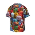 thumbnail image 2 of KLL Easter Eggs Print Men's Shirt Short Sleeve Button Down Summer Cuba Beach Shirts- Small, 2 of 7